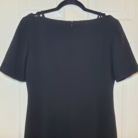 Escada Elements Wool Short Sleeve Sheath Dress Black Size 40 Vintage - Picture 5 of 9